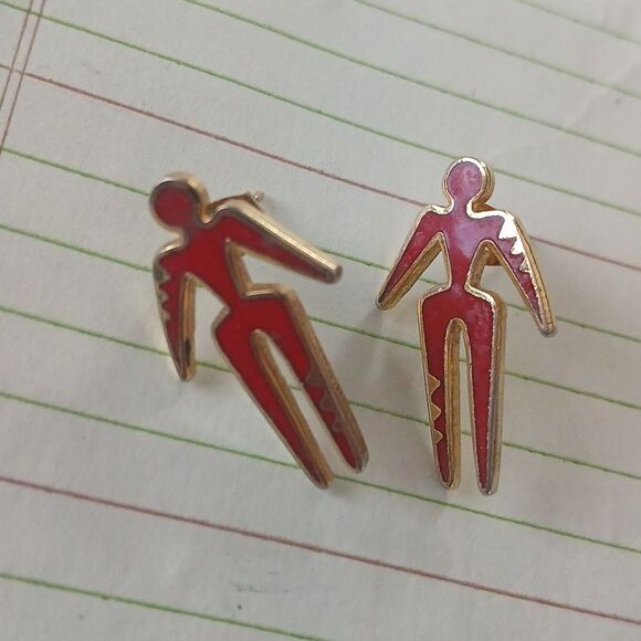 Vintage 80's Laurel Burch OLD SOUL Earrings Stud Cloisonne Enamel Collectible - Picture 9 of 12